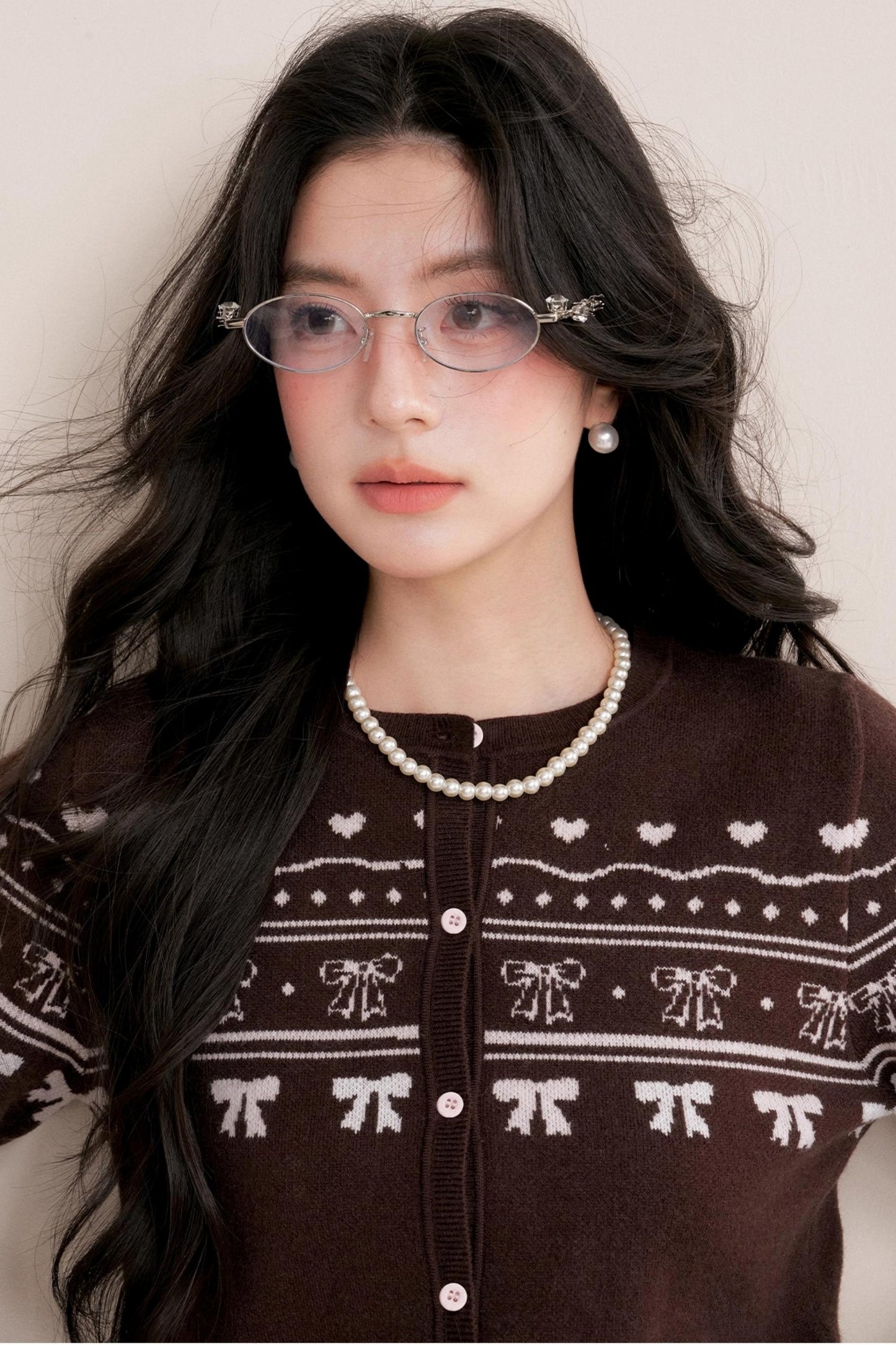 Pure Hand-Painted Jacquard Crew Neck Sweater