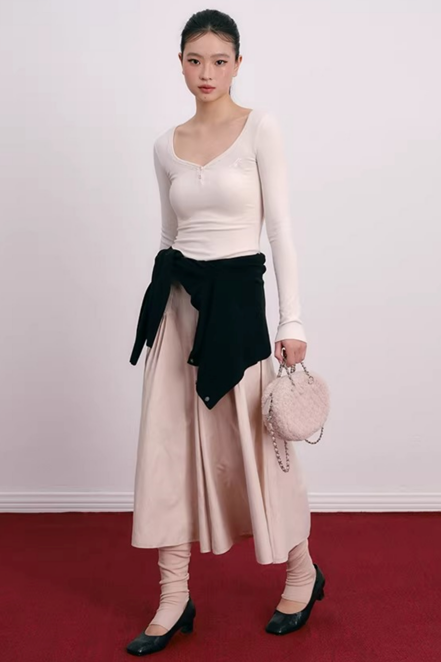 Vintage Pleated Skirt Pants