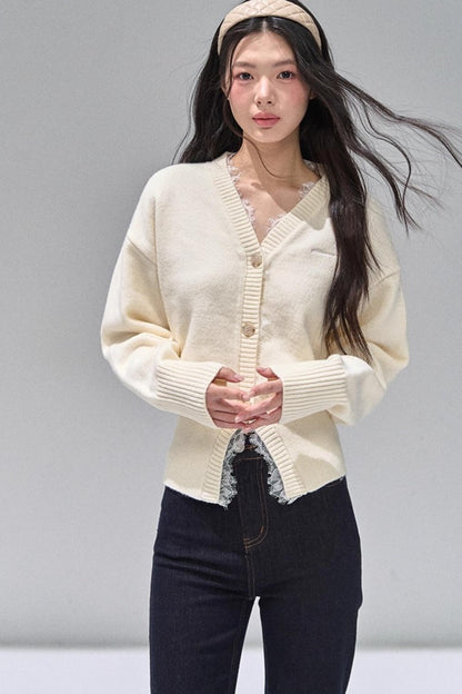 Lace Patchwork Knitted Sweater