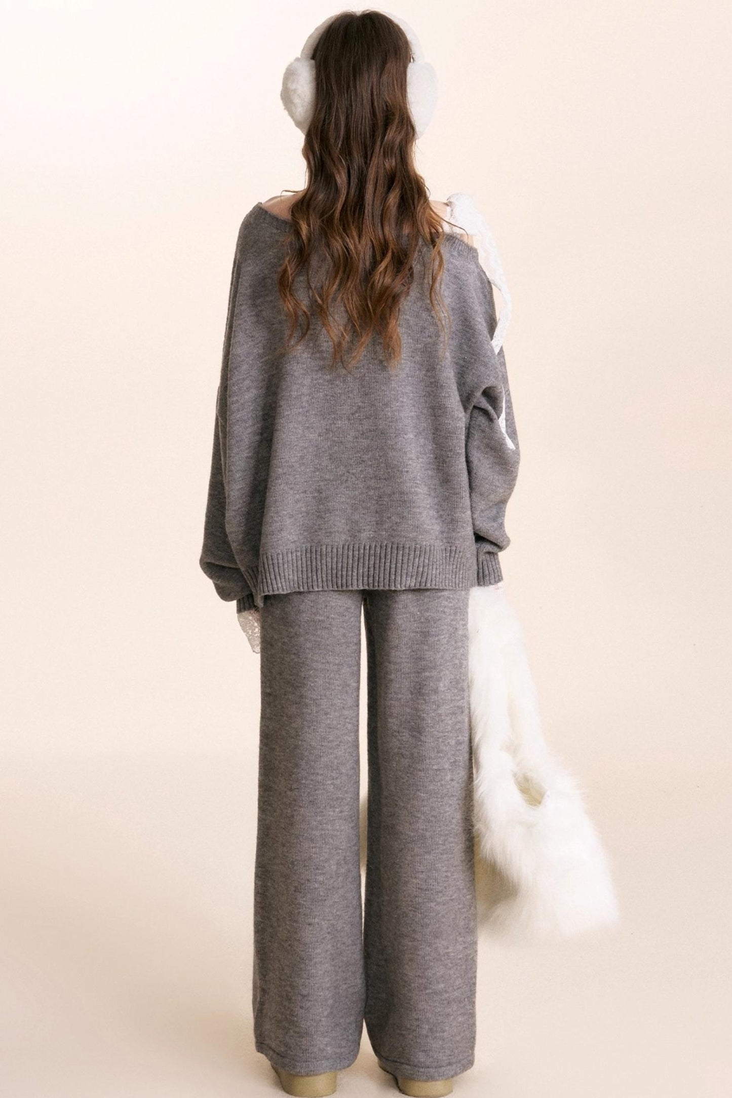 Romantic Lace Wool Sweater Set-Up