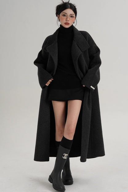Turtleneck Long Wool Coat