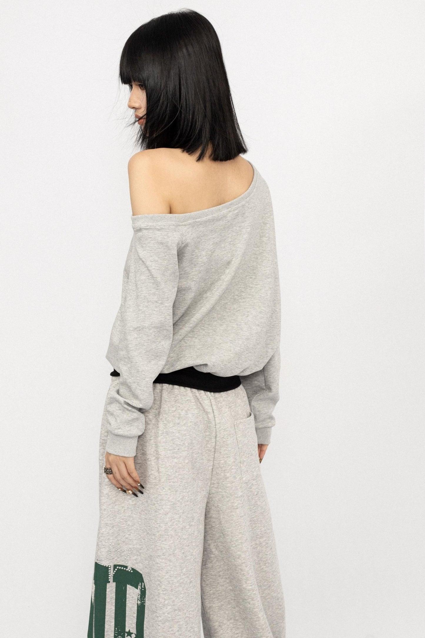 American Vintage Slanted Shoulder Loose Sweatshirt