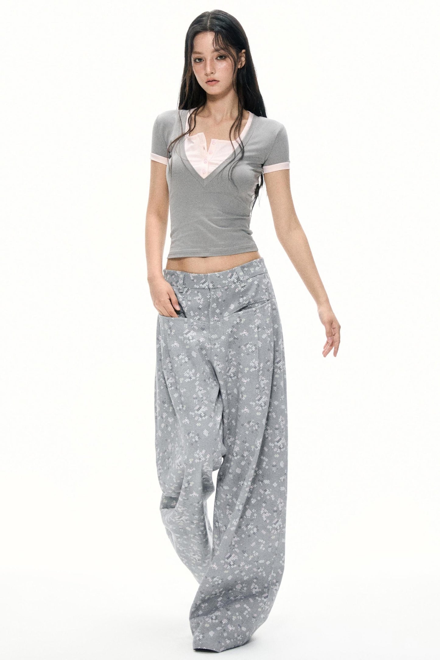 Color Block V-Neck Tee