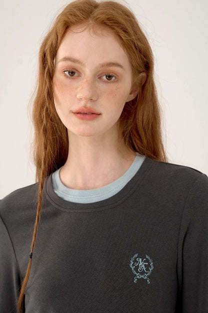 Contrasting Slim Long-Sleeved Top