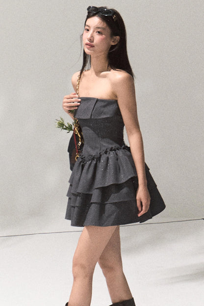 Girls Heart Wool Sequin A-Line Skirt Dress