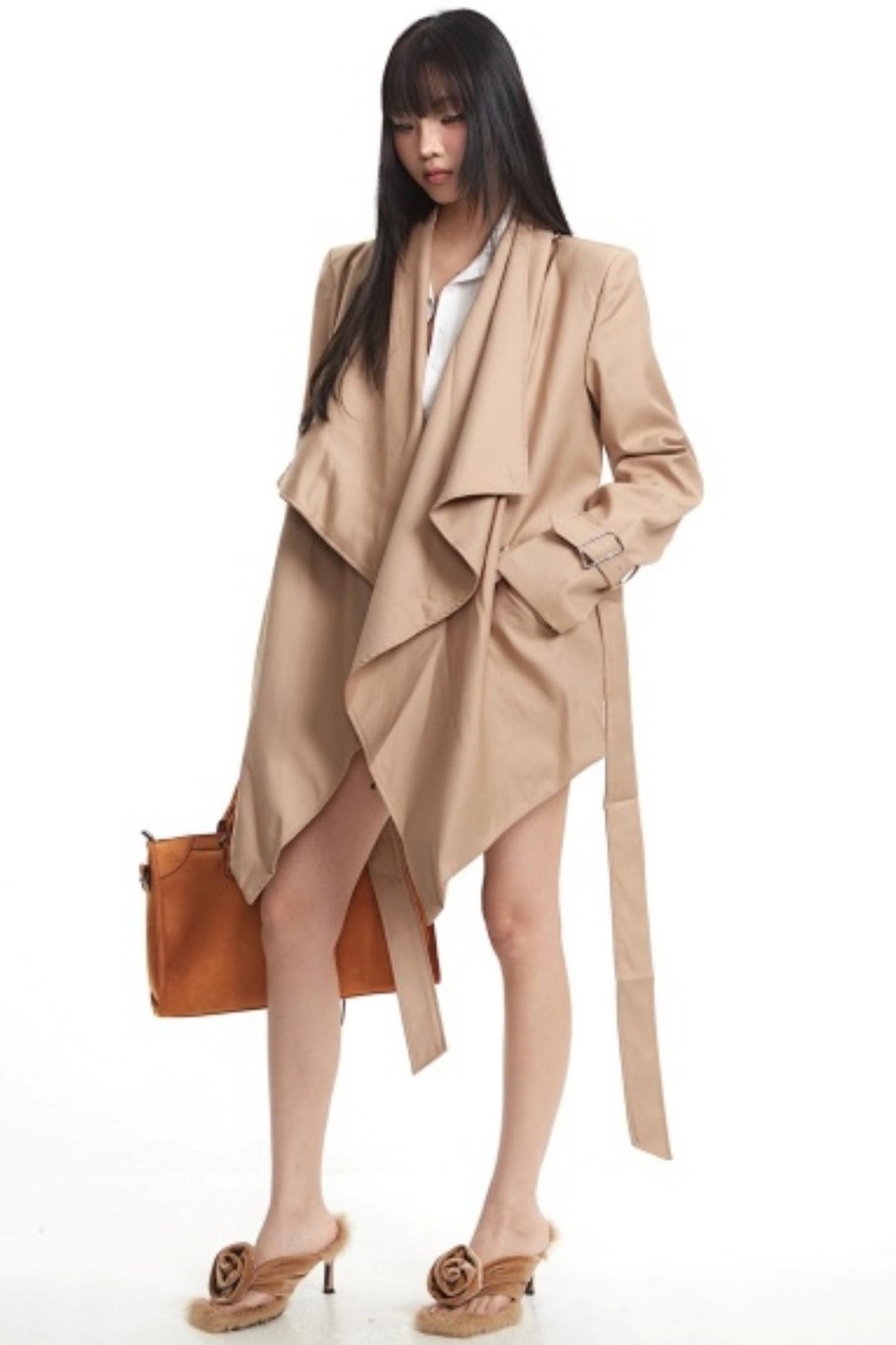 Retro Asymmetrical Khaki Jacket