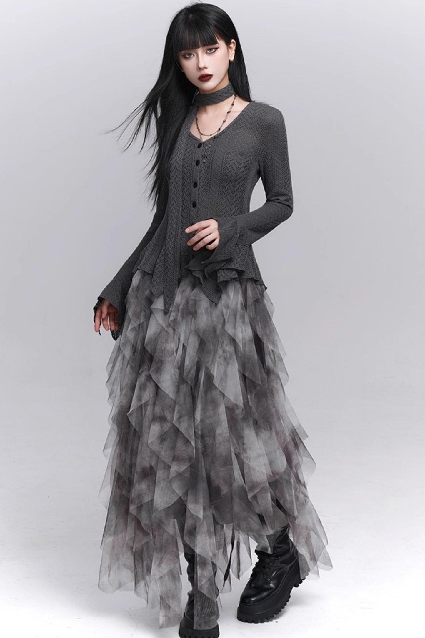 Irregular Hem Concert Skirt