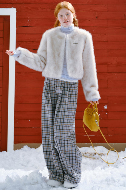 Golden White Fur Coat