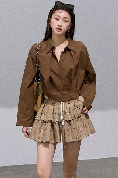 Lyocell Embroidered Puffy Cake Skirt