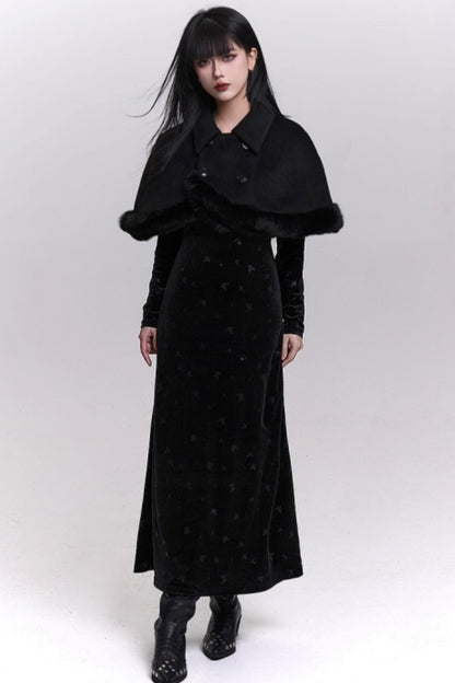 Black Velvet Butterfly Dress