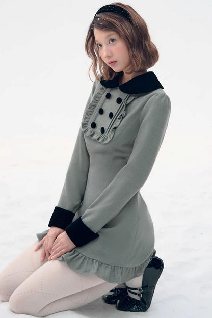 Red Plaid Velvet Doll Dress