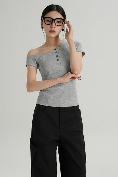 Chic Buttoned T-Shirt