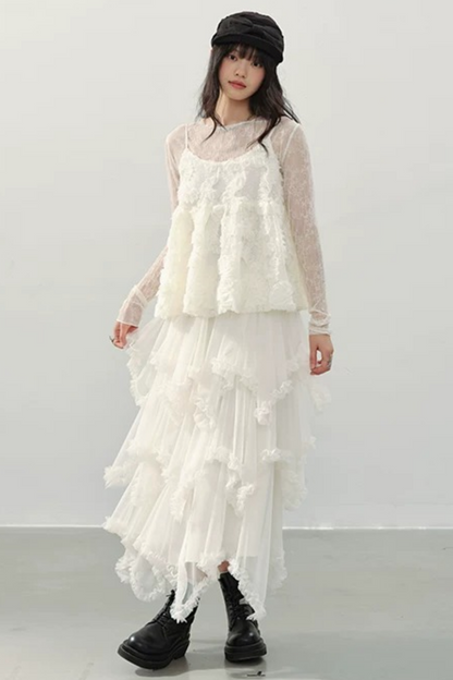 White Flower Lace Top