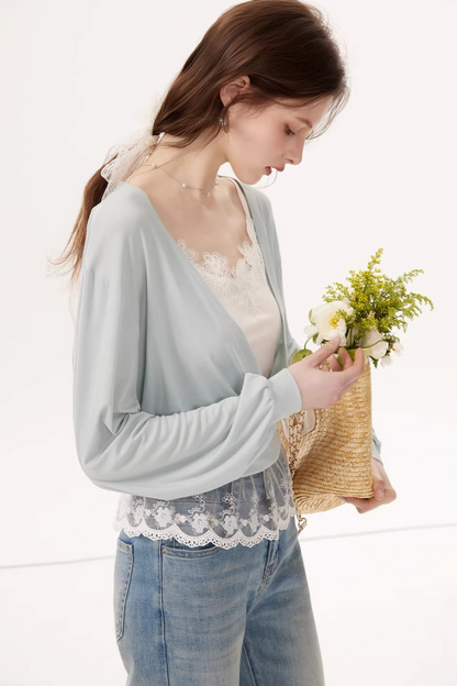 Lyocell Lace Batwing Top