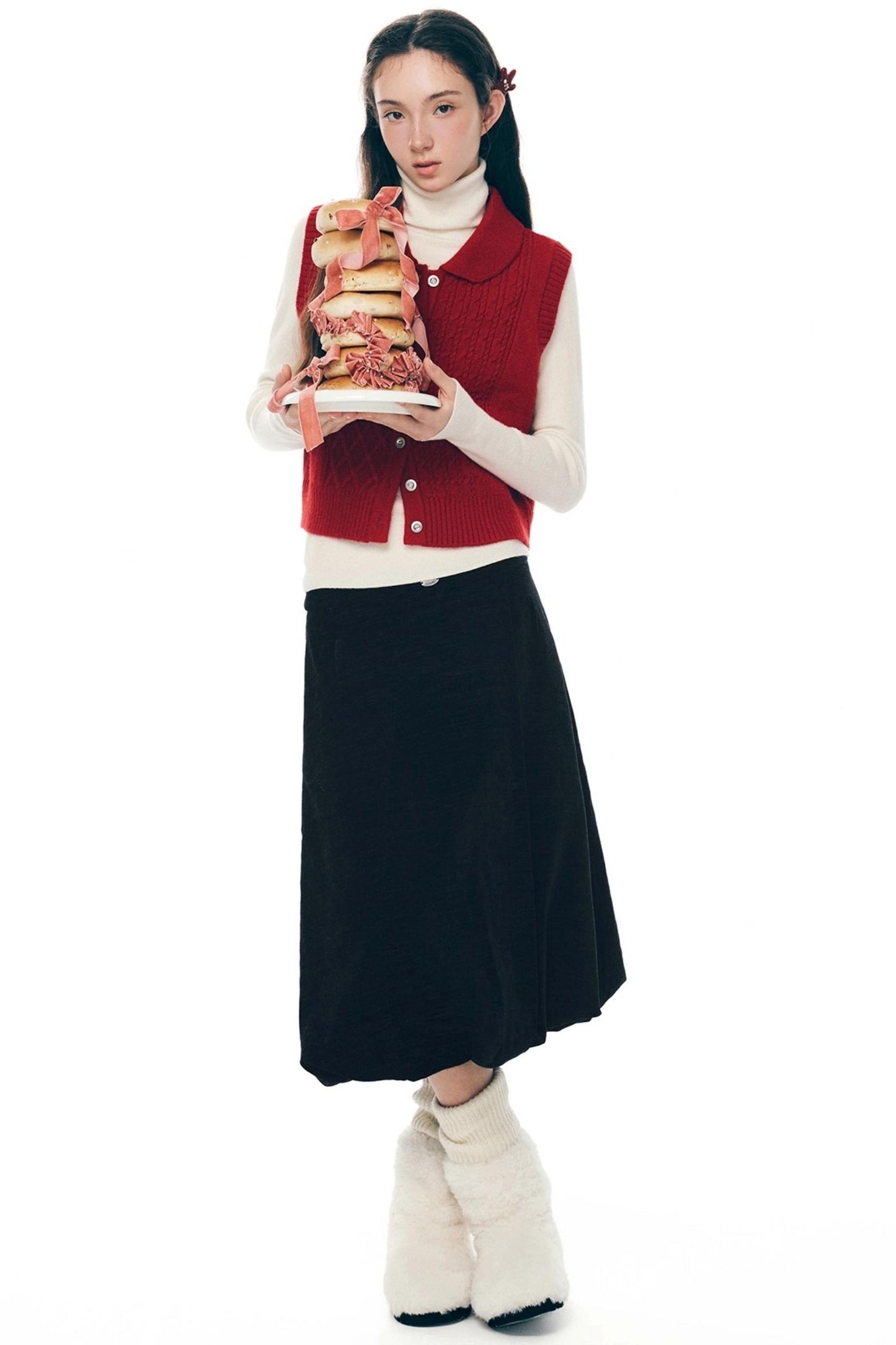 Love Color Notes Knitted Vest Jacket