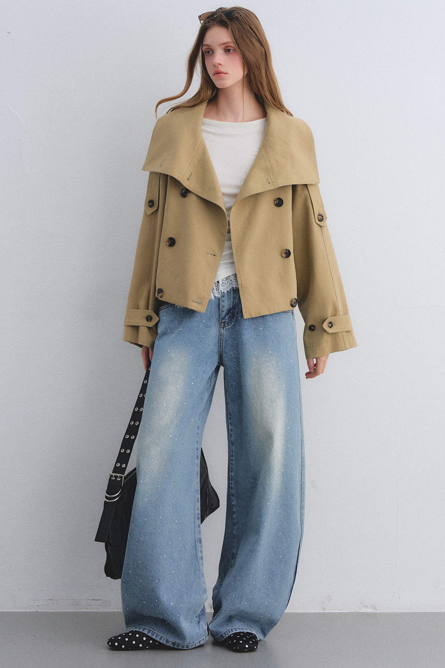 Flower Bud Cocoon Jacket Jeans Set-Up