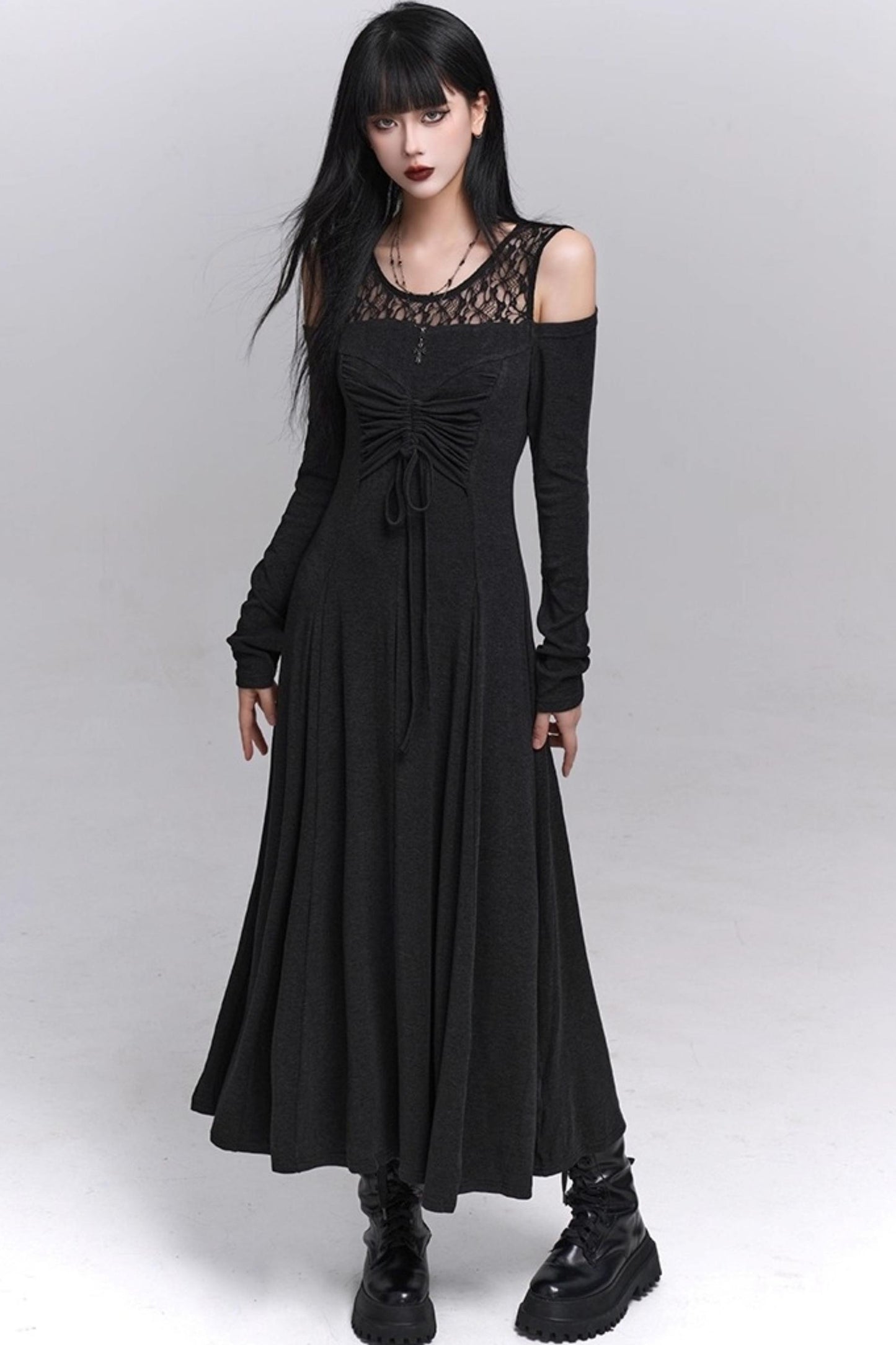 Black Long Sleeve Maxi Dress