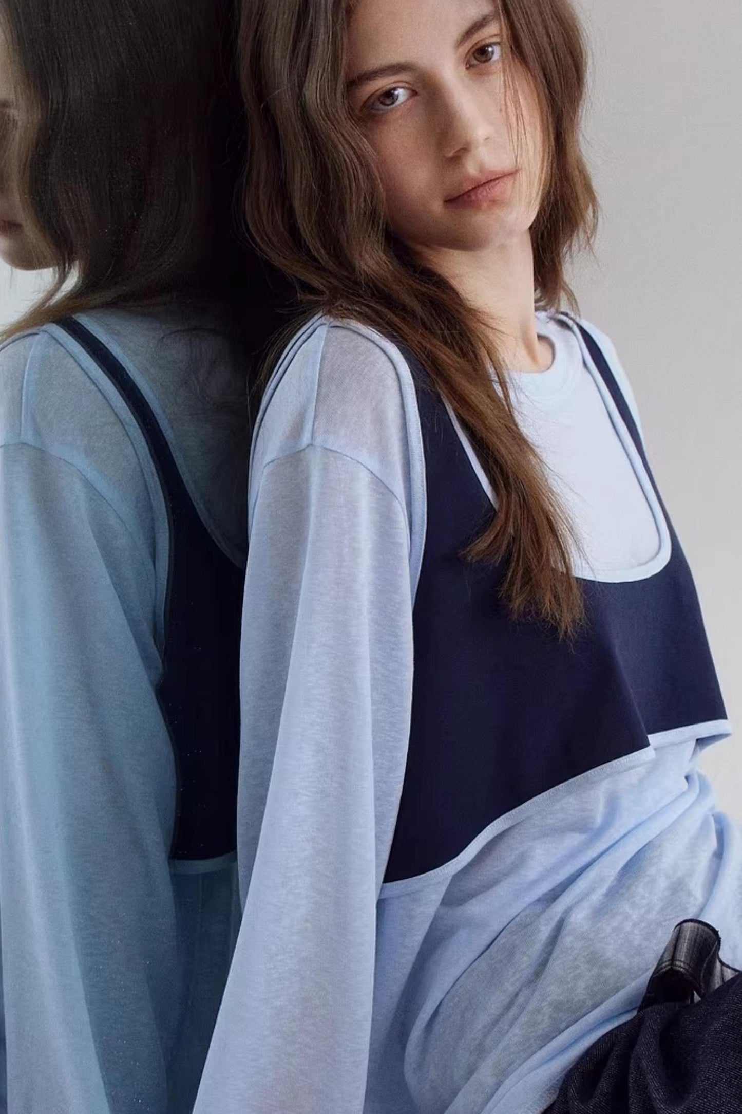 Color-Blocking Two-Piece Top