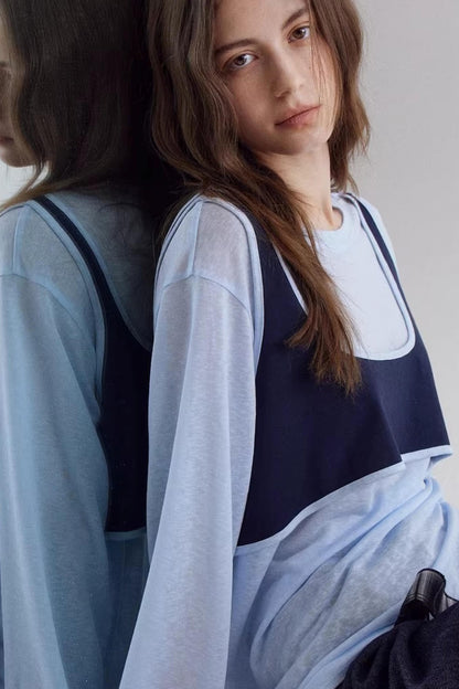 Color-Blocking Two-Piece Top