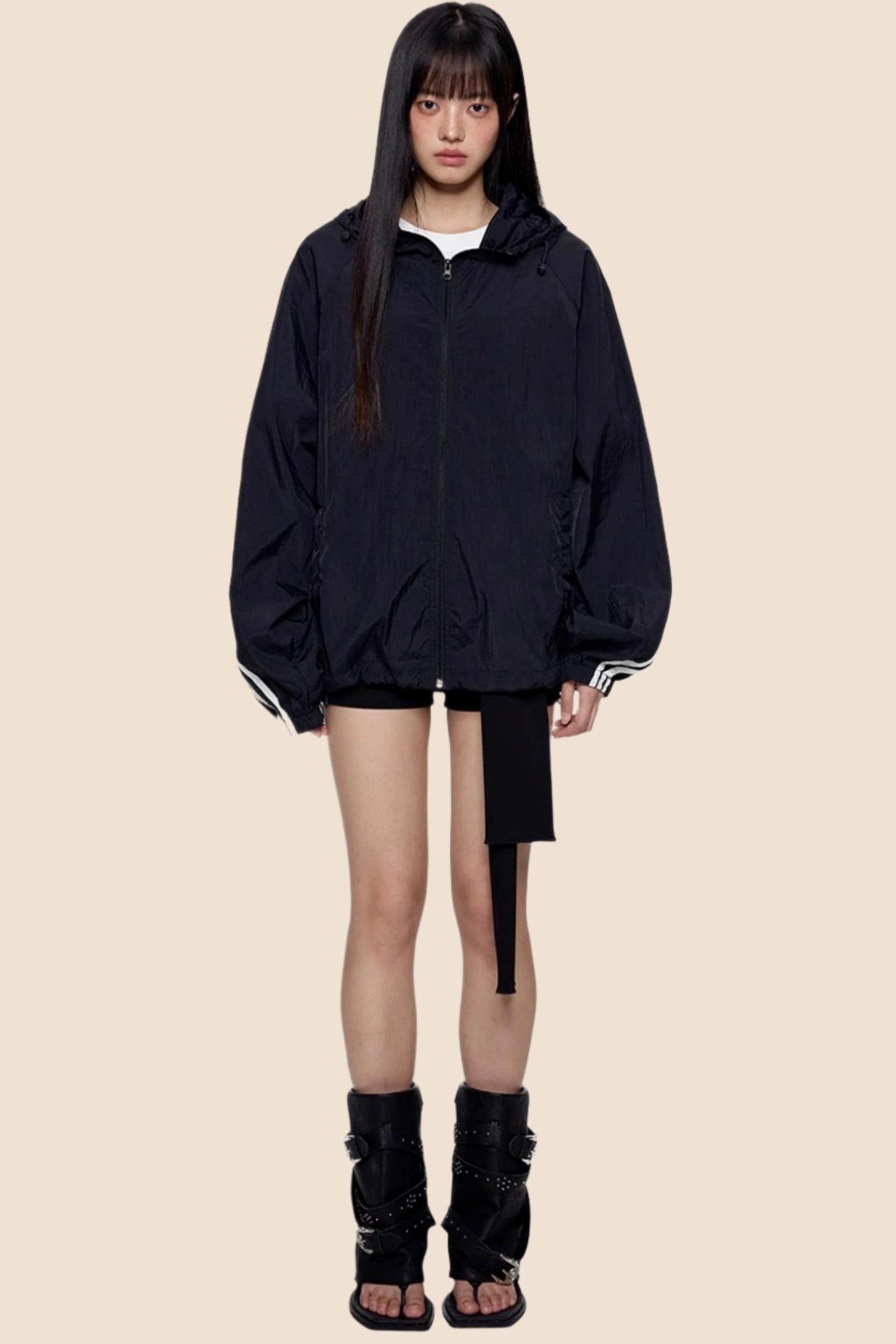 UV Shield Striped Hoodie Jacket