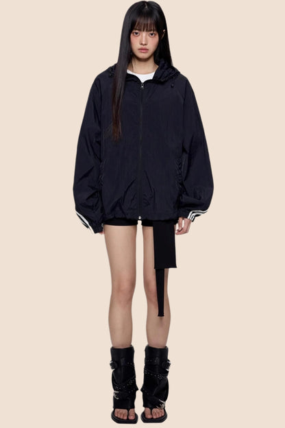 UV Shield Striped Hoodie Jacket