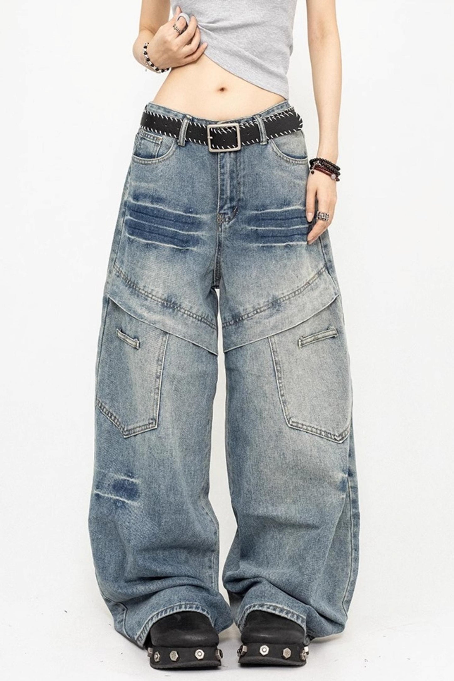 Wide-Leg Denim Jeans