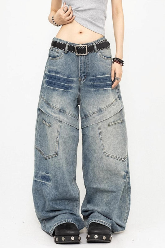 Wide-Leg Denim Jeans