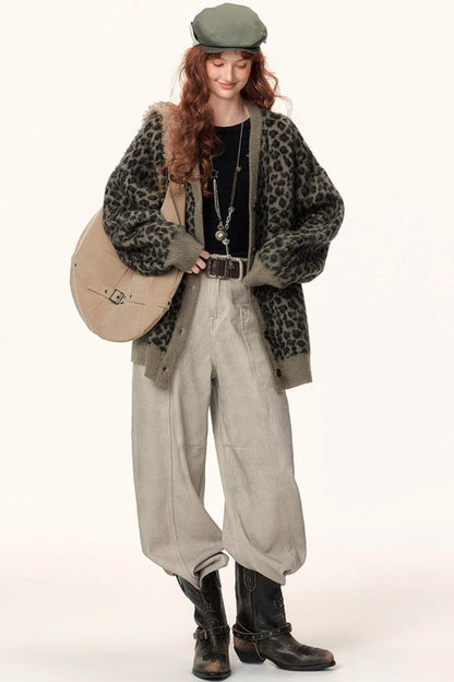 Leopard Print Jacquard Cardigan