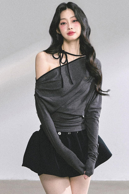 Korean Pink Halterneck Top