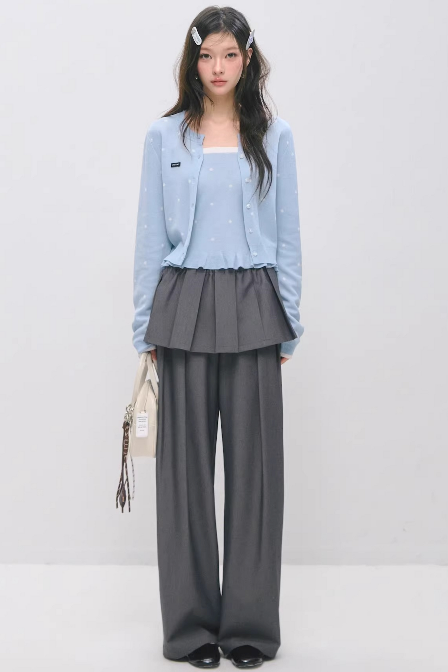 Ruffled Strapless Cardigan Set