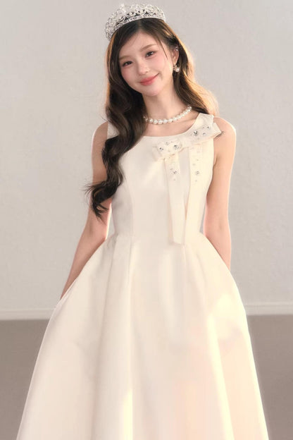 French Satin Bow Dress