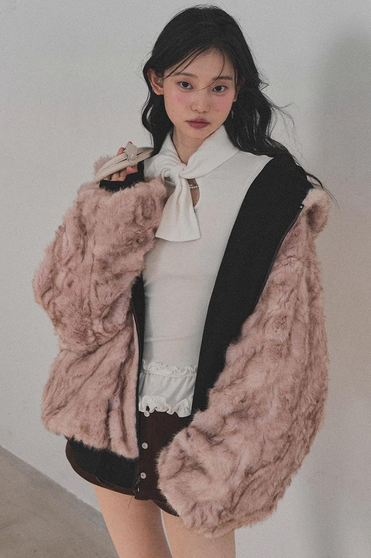 Ruffled Lace Bow Top