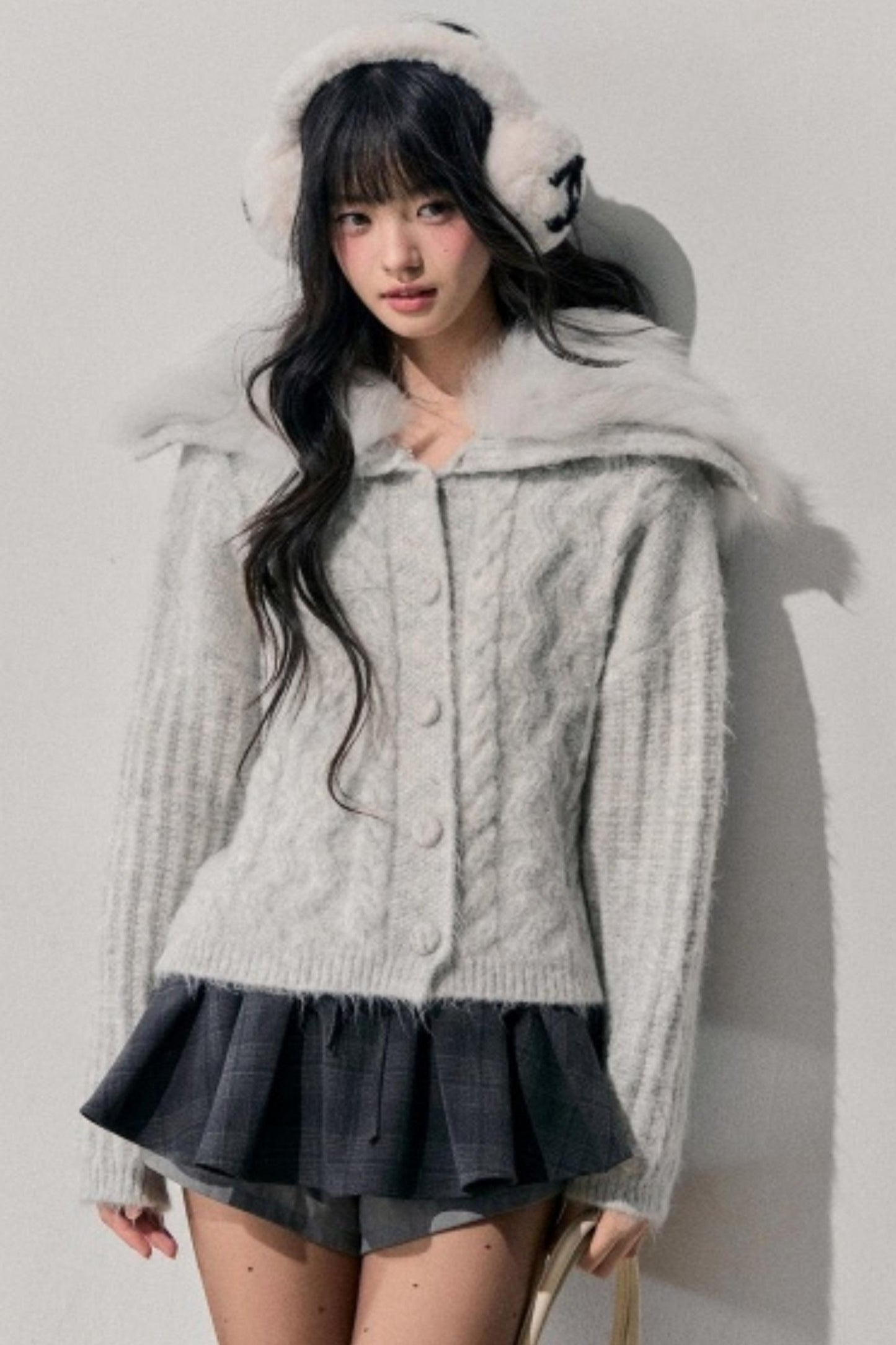 Fox Fur Knit Cardigan