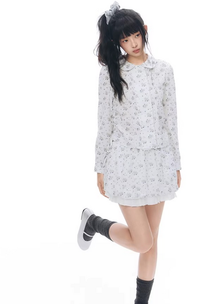 Pony Print Shirt and Skirt Matching Set