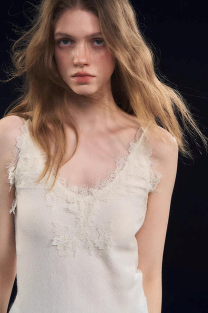 Soft Velvet Texture Lace Camisole