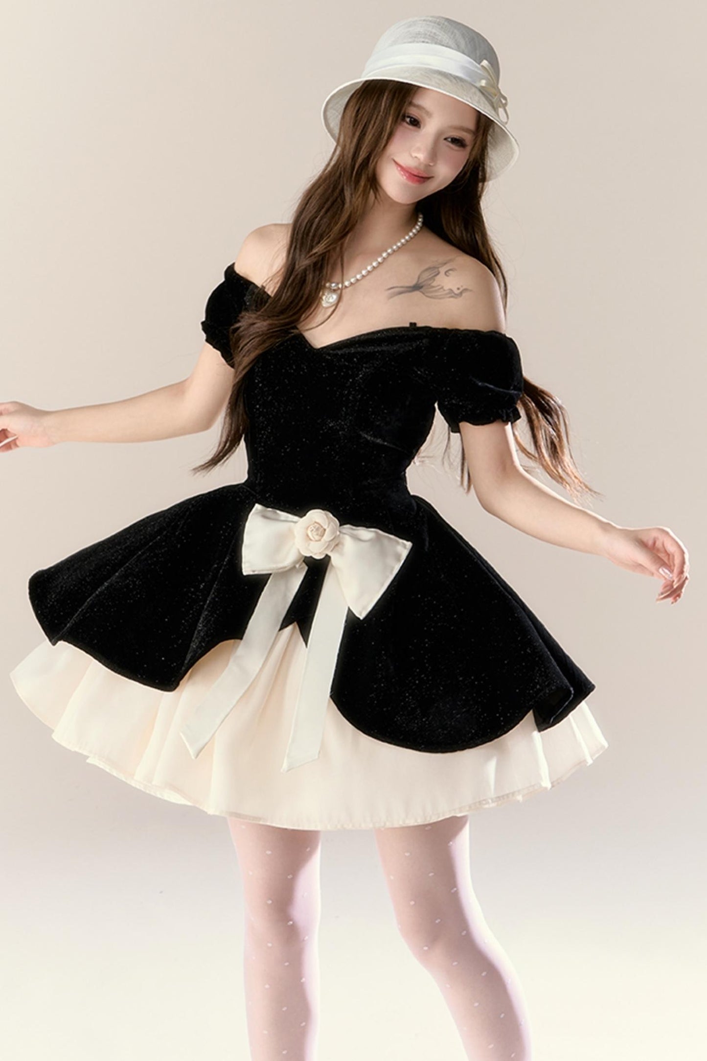 Midnight Camellia Dress