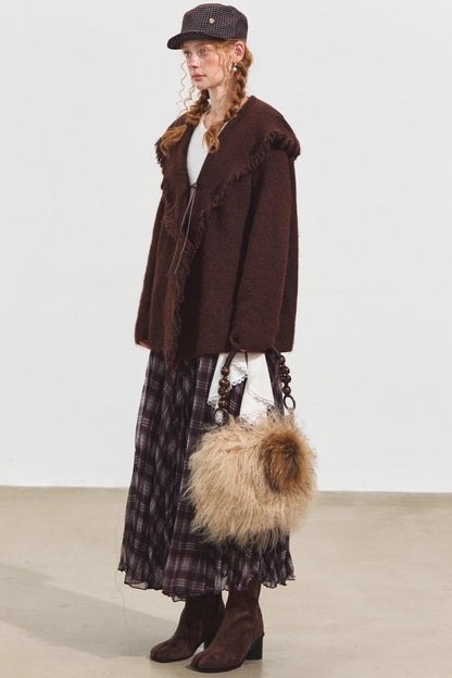 Lazy Fringe Hooded Cardigan