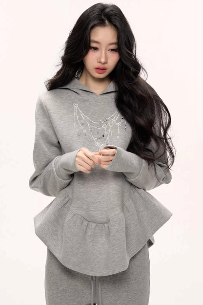 Flower Bud Hooded Sweatshirt Set-Up