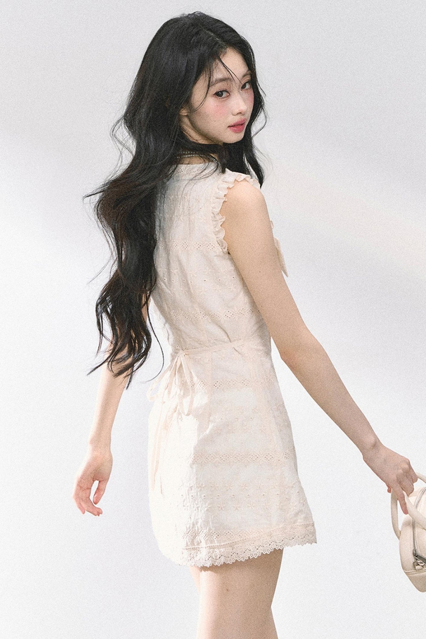 Summer Lace V-Neck Mini Dress