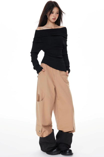 One-Shoulder Knit Sweater