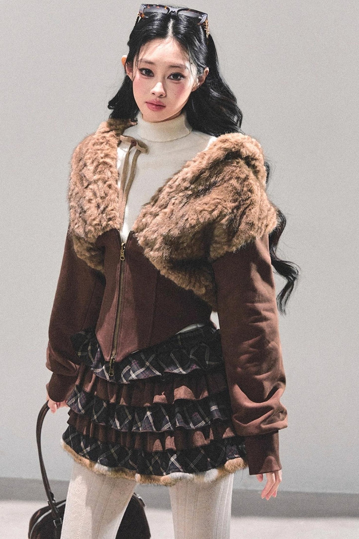 Sleeping with Snow Lamb Wool Coat