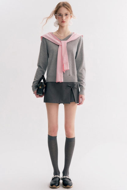 V-Neck Loose Two-Piece Set