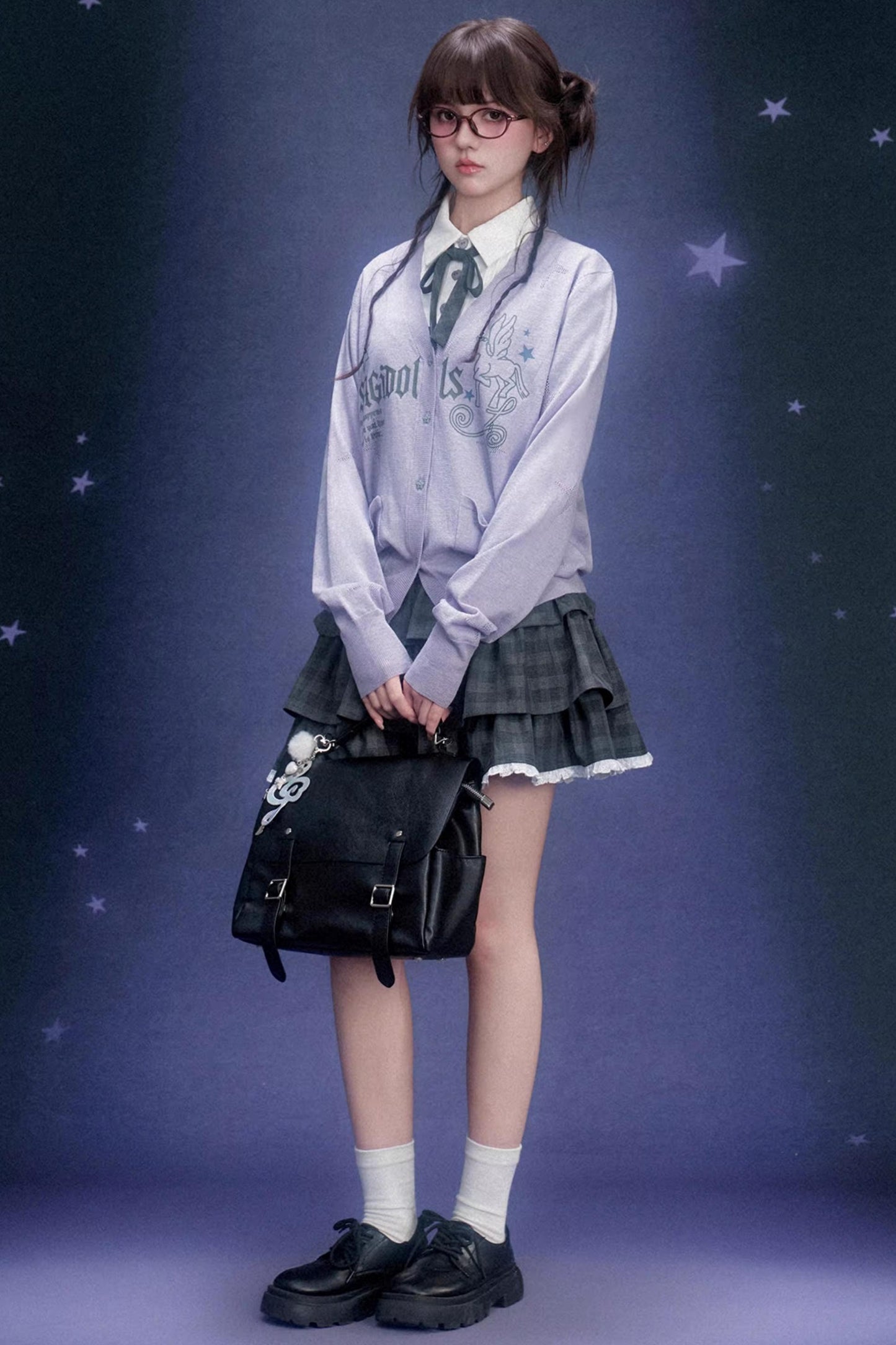 Gray Plaid Cake Dress Set