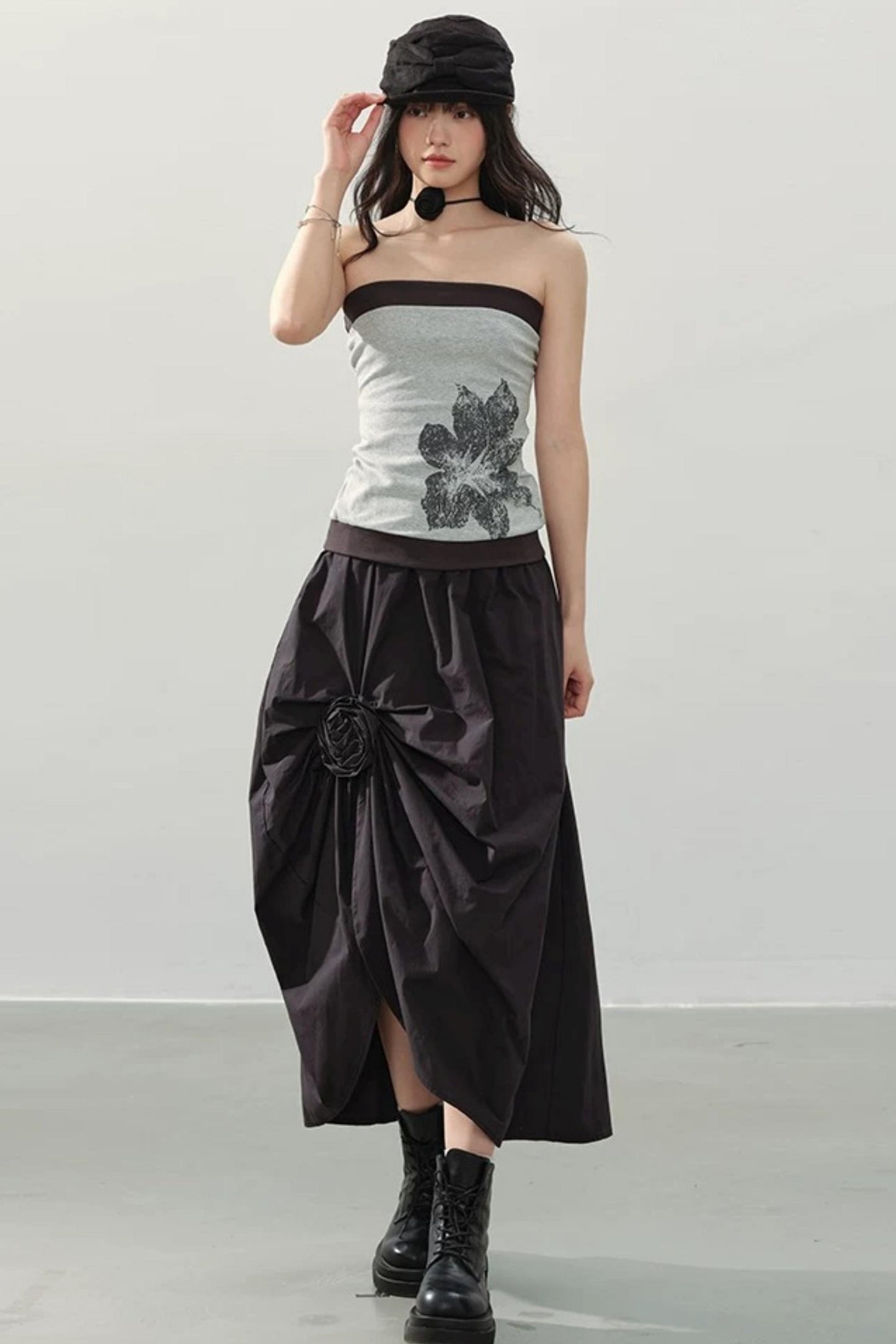 Mountain and Moon Pleated Skirt