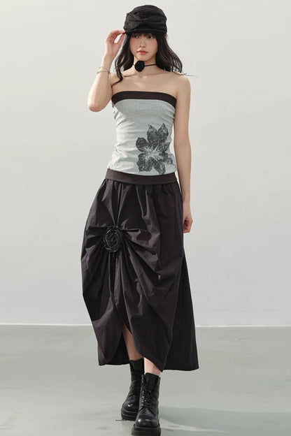 Mountain and Moon Pleated Skirt