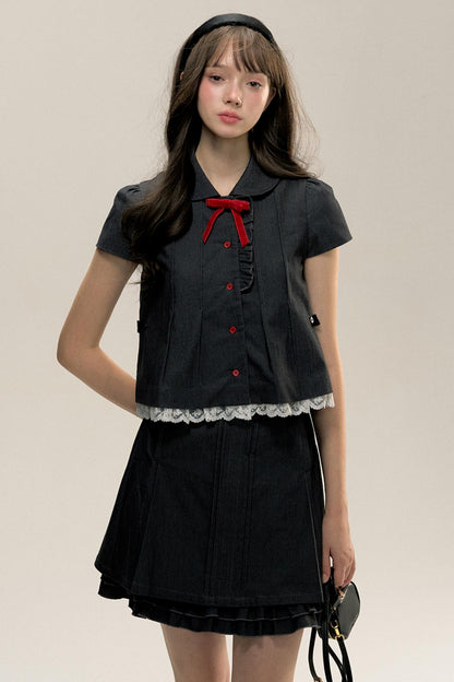 College A-Line Skirt And Shirt Set-Up