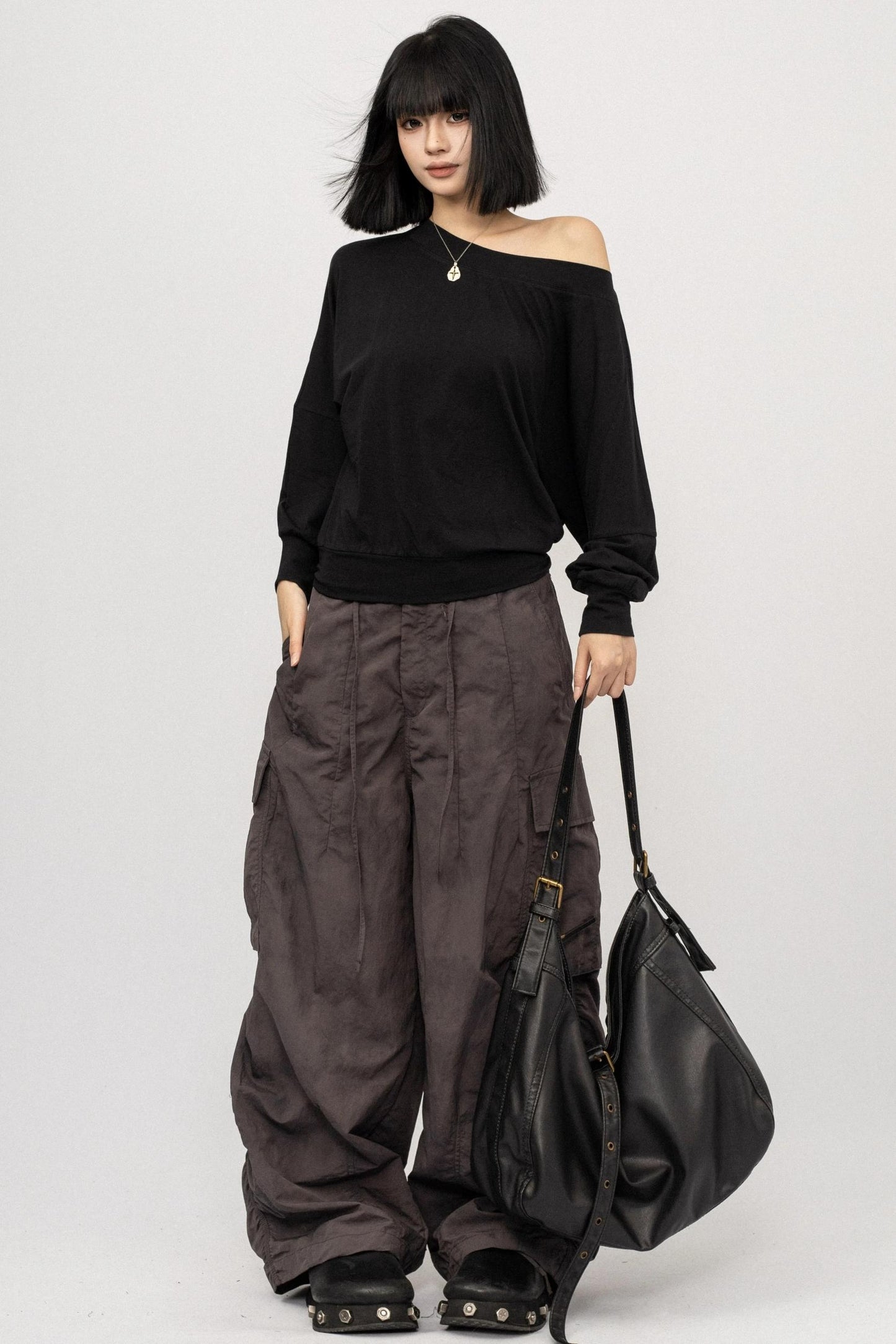 Autumn Off-Shoulder Long T-Shirt