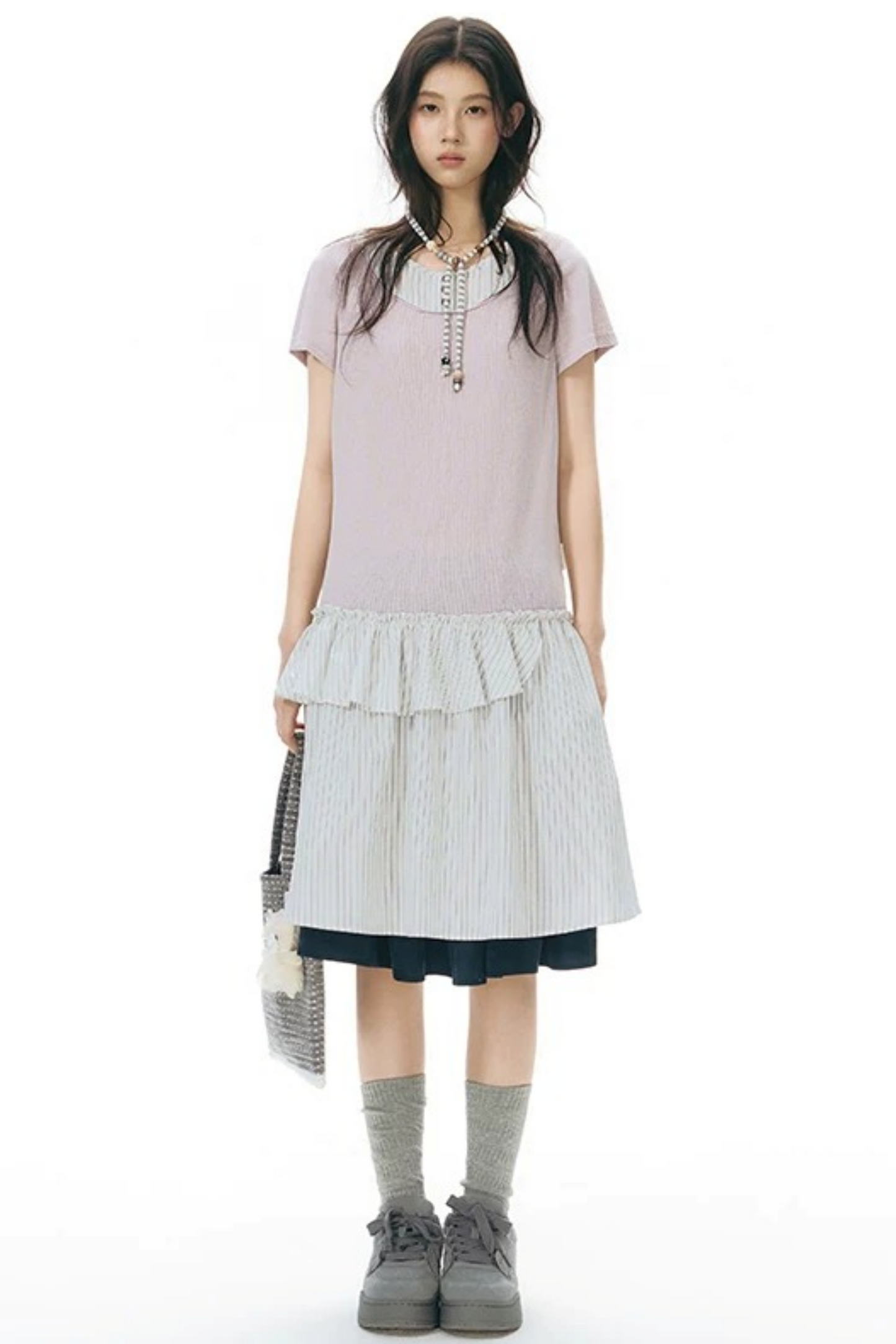 Retro Beaded Striped Envelope Bag