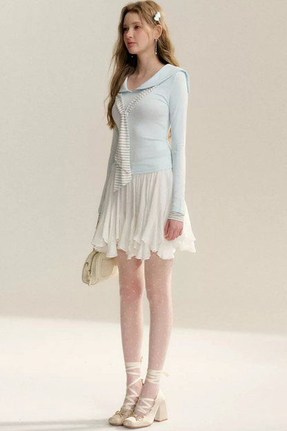 Navy Splice Collar T-Shirt