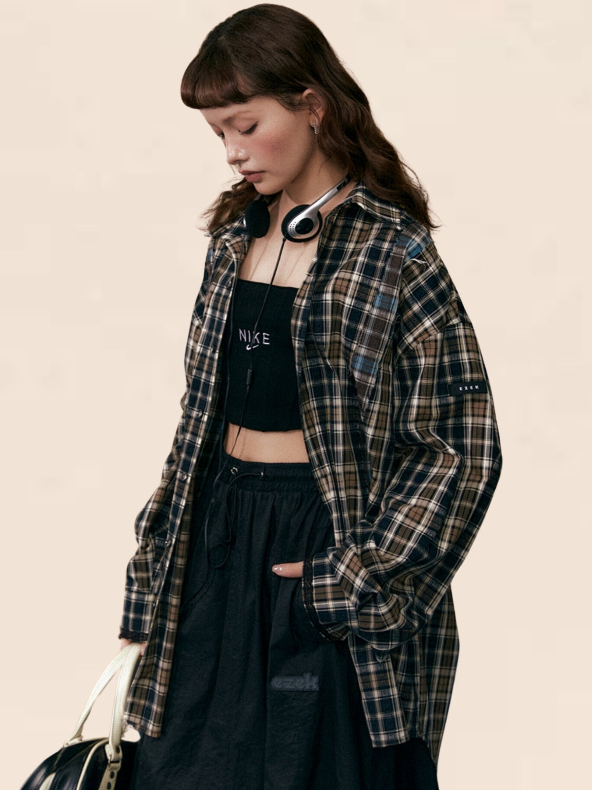 American Vintage Black Plaid Shirt